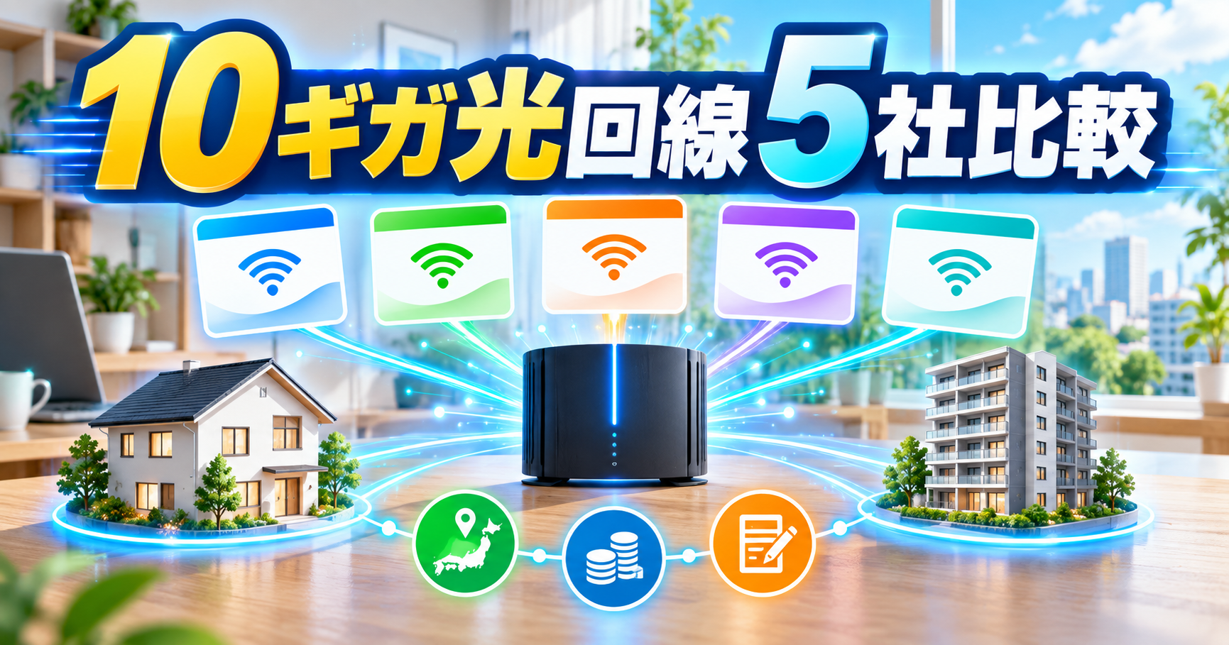 10ギガ光回線5社を料金・提供エリア・契約条件で比較